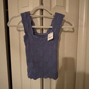 Free People Love Letter Cami XS/S Amparo Blue NWT